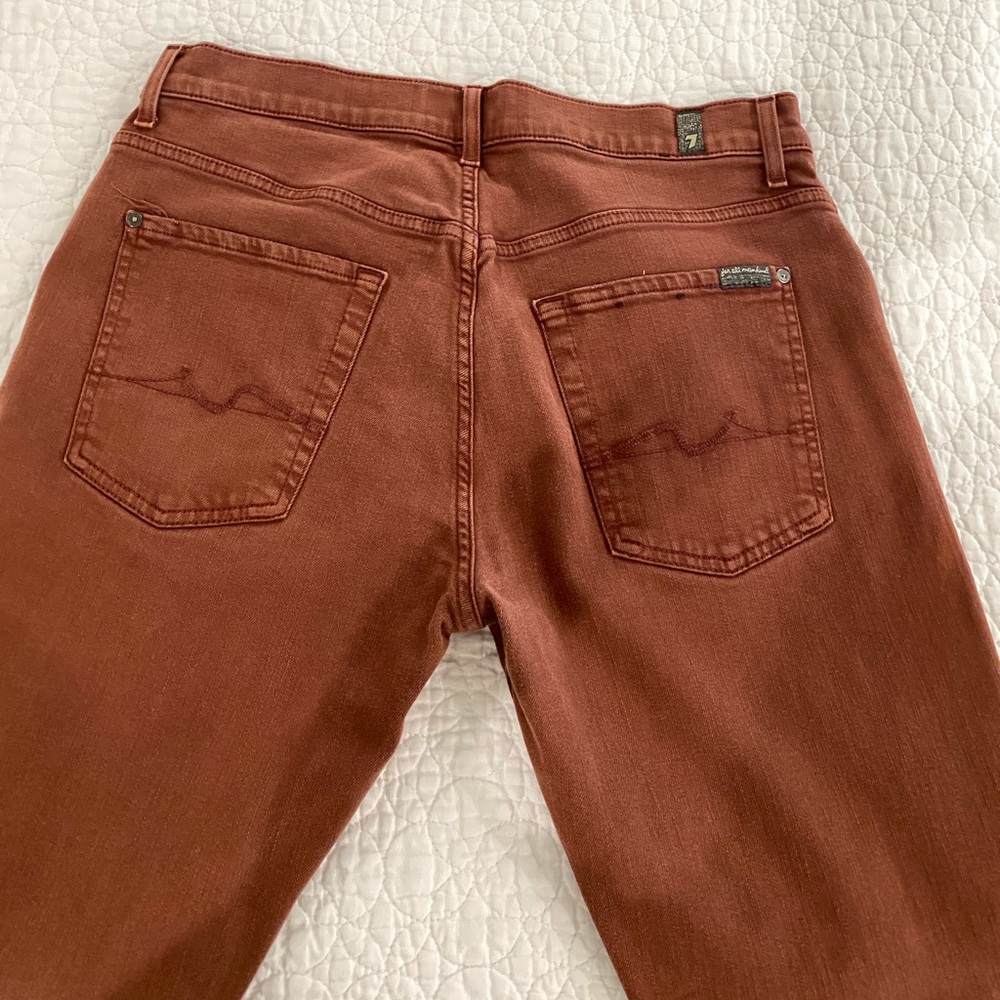 7 For All Mankind Men's Rust Brown Jeans